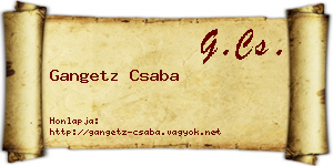 Gangetz Csaba névjegykártya